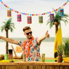 2 Pcs Hawaiian Luau Party Decorations 10 ft 10 feet, As Shown in the Pictures
