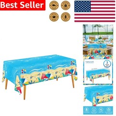 Plastic Tablecloth 3-Pack Waterproof Hawaiian Summer Birthday Pool Party Decor