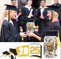 8 Pcs Graduation Jar Decorations with LED Lights. Fast Shipping.