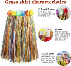 Tropical 12-Pack Hula Skirts – Adjustable Waist and Vibrant Design for Parties