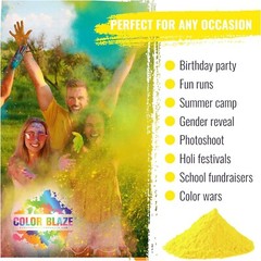 Color Blaze – 5lbs Yellow Color Powder – Holi Fun Run Festivals Color War Party