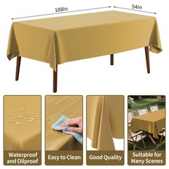CXPSINC Plastic Tablecloth 54″ x 108″Disposable Tablecloth Rectangle Plastic …