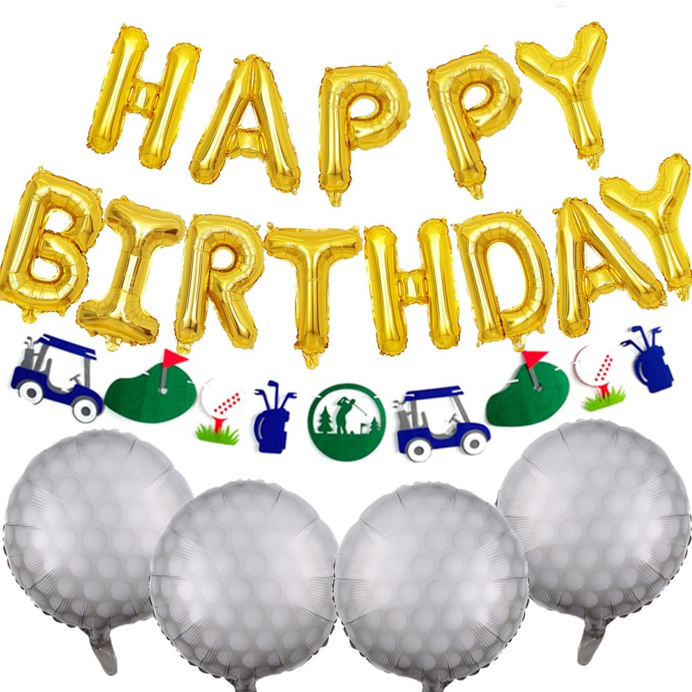 Golf Birthday Party Decorations Happy Birthday Letter Balloons Banner Men Boy…
