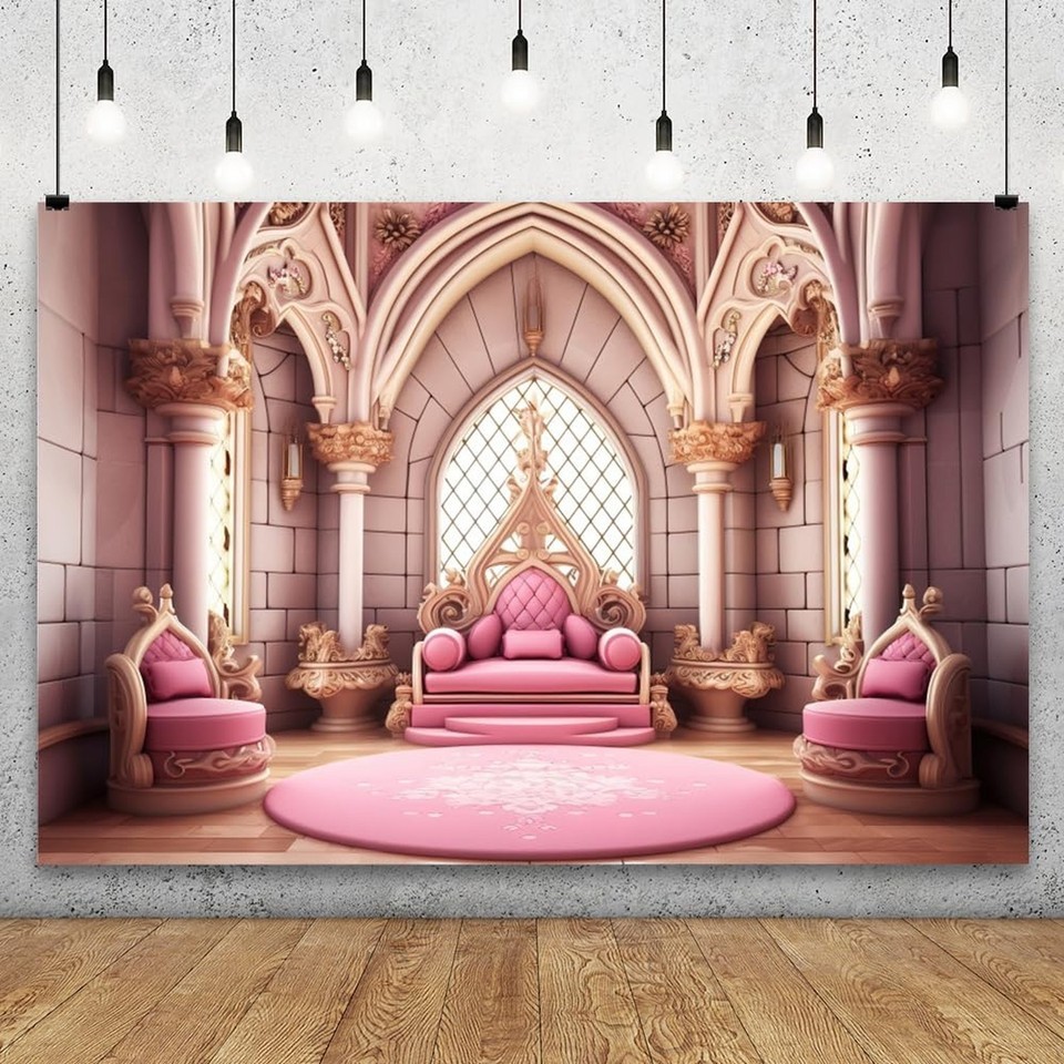Castle Backdrop Queen Throne Sweet Girl Princess Background Party Banner Decor