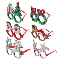 6Pcs Reusable Christmas Glasses Frames Festive Party Eyewear for Decoration