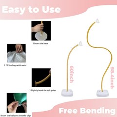 Balloon Arch Stand Kit – 8.2FT & 5FT Flexible Frame, Water Fillable Base for Par