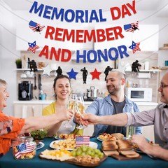 NO-DIY Memorial Day Decorations, Glitter Memorial Day Banner Remember And Hon…