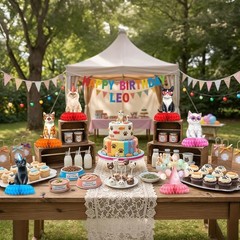 Cat Birthday Party Decorations Honeycomb Centerpieces 12 Pcs, Kitten Table To…