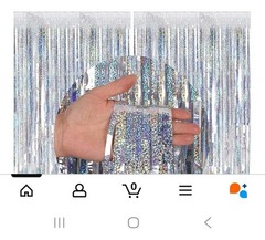 2pk. 3.2 x 6.6 ft. Silver Multicolored Foil Fringe Backdrop Tinsel Curtain