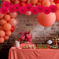 Red Birthday Decorations Paper Fans Hanging 8 Inch Wedding Graduation DIY Set