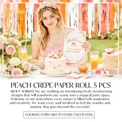 Streamers Party Decorations,5 Rolls Pastel Pink Gold Orange Color