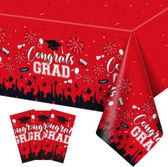 Class of 2026 Graduation Tablecloths Congrats Grad Party Decor Red Black 3 Pack