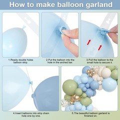 153pcs Sage Green and Blue Balloon Garland Arch Kit, Different Sizes 18 12 10…