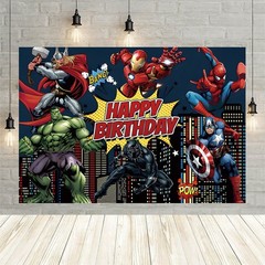 Marvel Avengers Superhero Backdrop Decorations Banner Photo Background Props