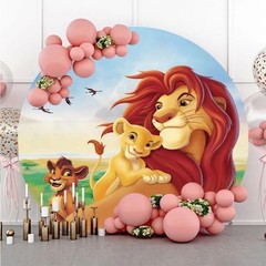 Round Panel Popular movie The Lion King Backdrop Birthday Background Decorations