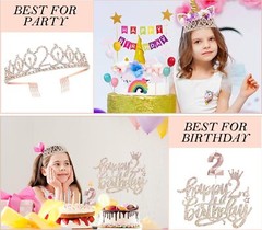 2nd Birthday Decorations for Baby Girls, Including 2 year old Birthday Cake T…