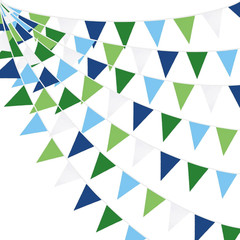 32Ft Golf Party Decorations Blue Green Fabric Triangle Banner Flag Banner Pennan