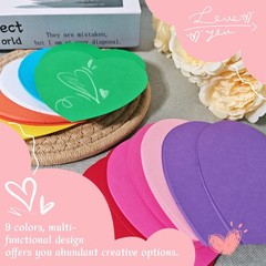 Heart Paper Cutouts Assorted Colors Bulletin Board 3.93×3.93 Inch 108 PCS