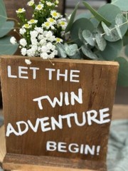 Handmade Baby Shower Tabletop Decorations for Twin Boys