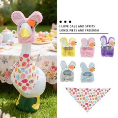 2 Pieces Easter Bunny Porch Goose Outfit Adjustable Bunny Hat Colorful Egg Scarf