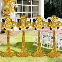 2026 Graduation Decorations – Set Of 4 Standing Balloon Topiaries, Balloon Stand