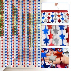 HOOSUN 4th of July Decorations,Patriotic Decorations Backdrop,2 Pack Red White