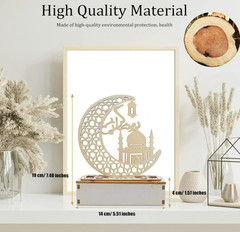 Ramadan Decorations for Home, Ramadan Lights, Eid Mubarak Decorations, 3D Wooden