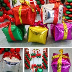 Round Golden Aluminum Foil Balloon Christmas Style Party Decor 3Pcs 18In