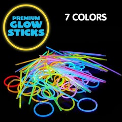 JOYIN 800 Pcs 8″ Glow sticks Bulk Party Favors Pack, Neon Glow in the Dark Pa…