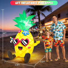 6FT Summer Inflatables Pineapple Giant Tropical Beach Hawaiian Outdoor Blow up D