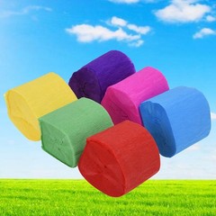 Wood Pulp Crepe Paper Roll Assorted Color for Festival Party Ceiling Decorations