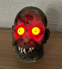 Halloween Zombie 8″ Tall Prop – Moves Lights-Up Talks -🕹️Retro Gift Idea🕹️