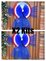 King Charles III Coronation X2 Door Bow & Half Wrap kits Post Friendly L@@k 👑