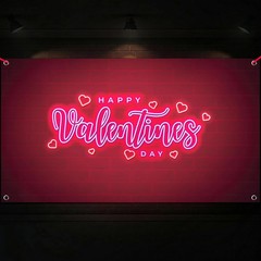KatchOn, Happy Valentines Day Banner – XtraLarge 72×44 Inch | Neon Valentines Da