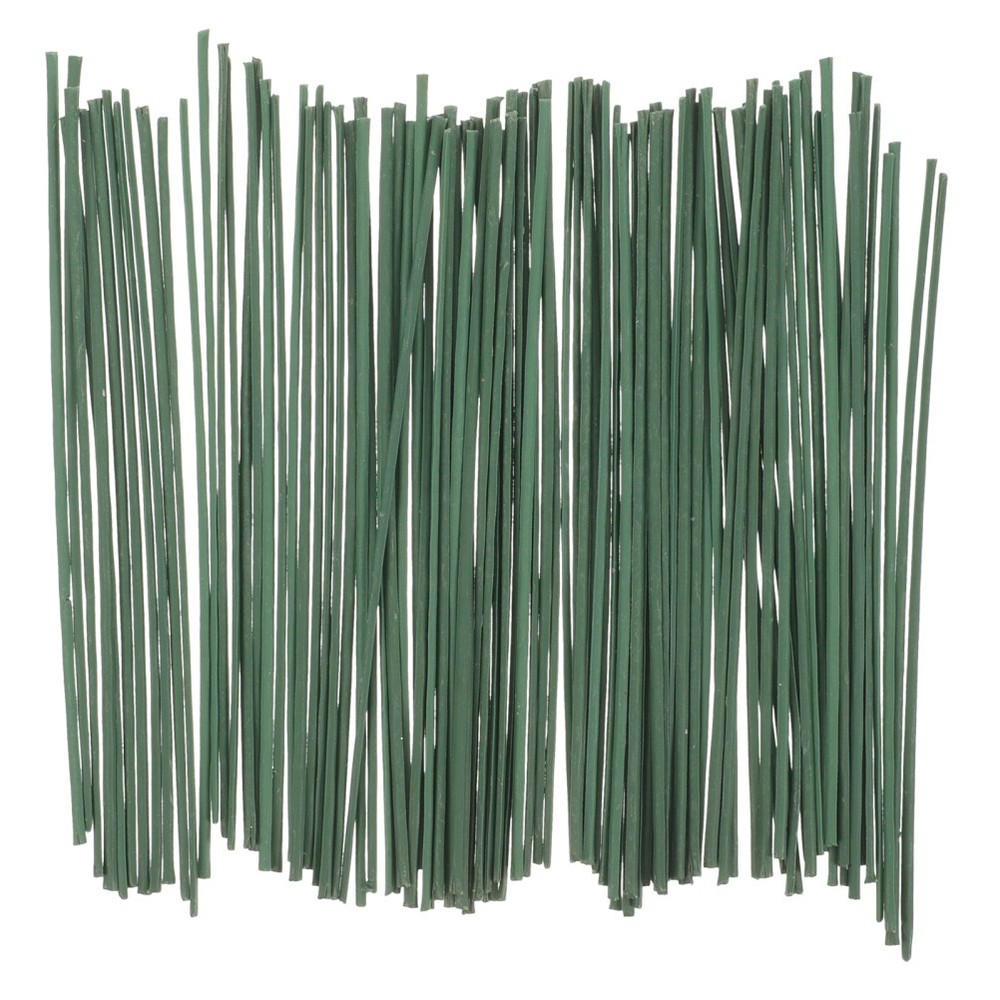 100Pcs Reusable Floral Wire Stems Metal Flower Rod DIY Flower Stem Support Green