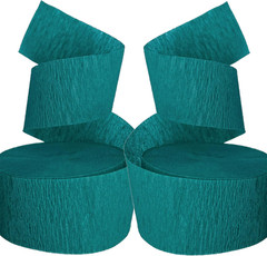 TEAL Crepe Paper Streamers, 2 ROLLS, 145 FT TOTAL, MADE in USA!