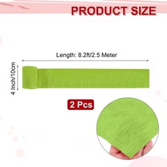 Crepe Paper Rolls DIY Decor 8.2ft Long 4 Inch Wide, Dark Green Pack of 2
