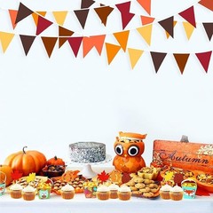 32FT FALL TRIANGLE FLAG BANNER PENNANT GARLAND THANKSGIVING 36PCS