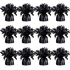 Black Balloon Weights, Heavy Balloon Weight Pack of 12 Metallic Foil Weights …