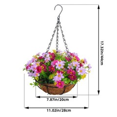 Artificial Hanging Basket Cloth, Plastic, And Metal Easy To Hang For Balcony