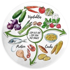 VIYNRAN Portion Control Plate – 10 Inch Melamine Bariatric 10-inch, 1 (Pack)