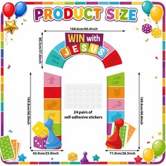 Game Night Party Decorations Win with Jesus Theme Door Banner Backdrop Board …
