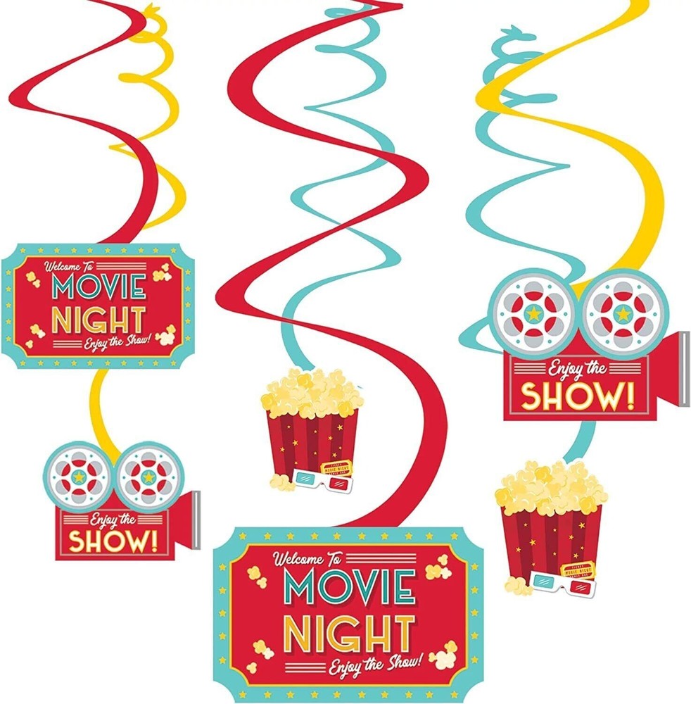 Movie Night Hollywood Award Prom Theme Party Hanging Swirl Decorations