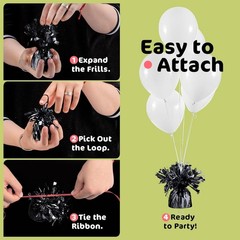 Black Balloon Weights, Heavy Balloon Weight Pack of 12 Metallic Foil Weights …