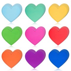 180PCS 3.5×3.1 Inch Heart Cutouts, Assorted Colors, Coated Paper, Die Cut