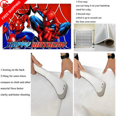 Spider Birthday Party Decorations, 5x3ft Happy 60 inches x 36 inches, Red