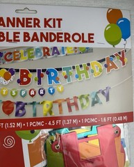 (2 Pack) Happy Birthday Banner & Foil Banner Kit Party Decorations