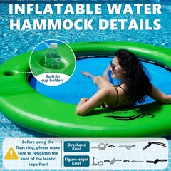 HUATEAN SunChill Float Ring for Adults Heavy Duty, 8ft Round Inflatable Water…