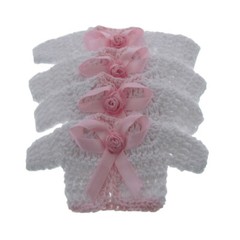 12pcs Handmade Mini Cotton Crochet Sweater For Baby Shower Baptism Party Deco