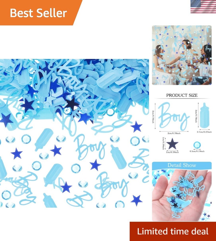 1000 Pieces Baby Shower Confetti – Baby Shower Decorations Blue Boy Table Sca…